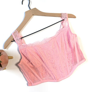 Victoria's Secret Pink Lace Corset Bra Large, New With Tags, Lingerie